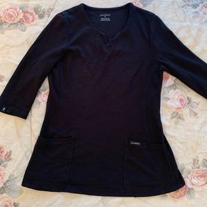 Jaanuu small 3/4 sleeve v-neck scrub top